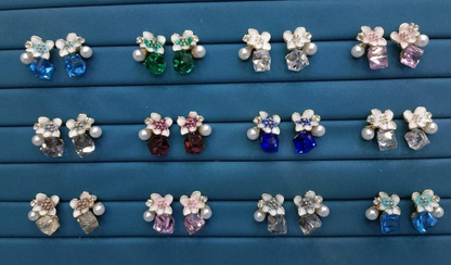PJT-986 Crystal Flower Korean Earrings HHC