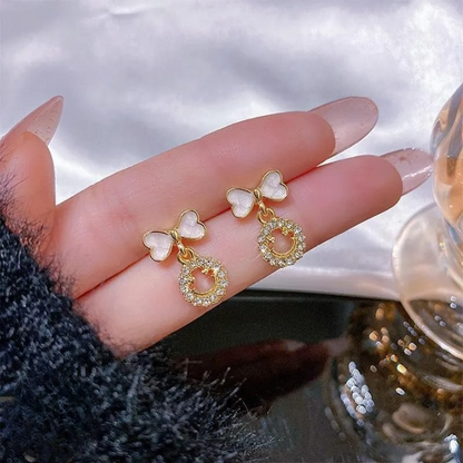 PXT-988 Smiley Face Zircon Korean Earrings HHC
