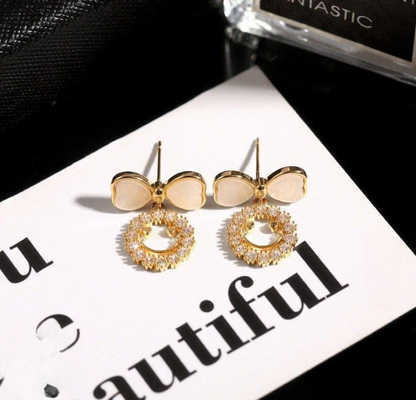 PXT-988 Smiley Face Zircon Korean Earrings HHC