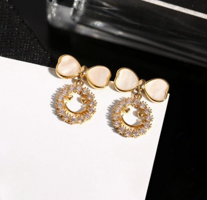 PXT-988 Smiley Face Zircon Korean Earrings HHC