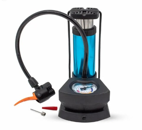 Foot And Hand Air Pump With Air Pressure Gauge HHC