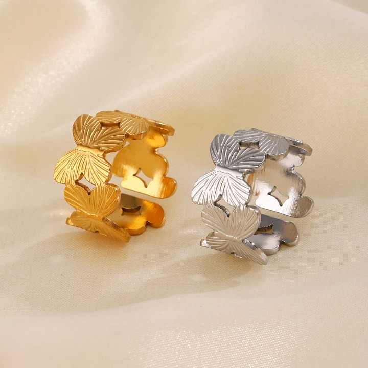 QST-166 Stylish Alloy Hand Cuff Ring Set HHC