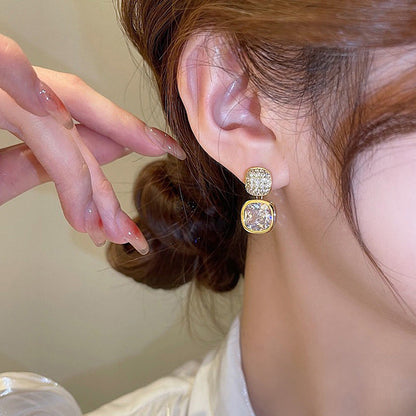 ZJE-163 Korean Zircon Crystal Earrings HHC