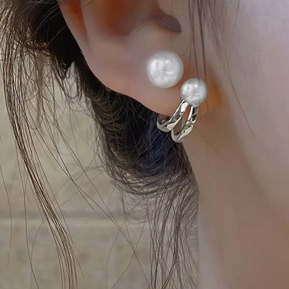 ZVT-167 Korean Pearl Circle Earrings HHC