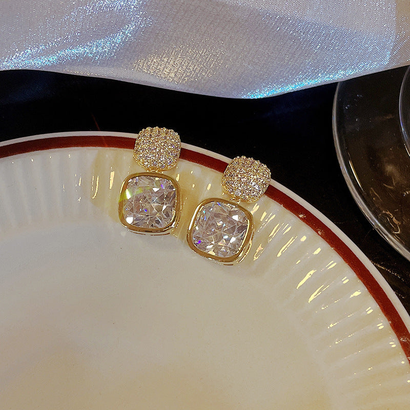 ZJE-163 Korean Zircon Crystal Earrings HHC