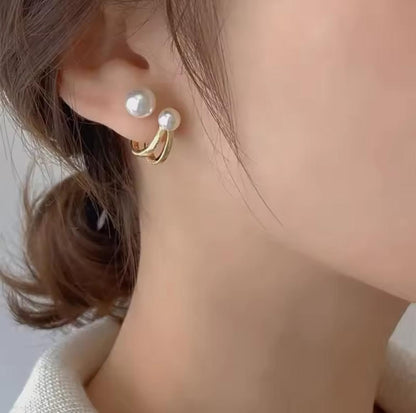 ZVT-167 Korean Pearl Circle Earrings HHC
