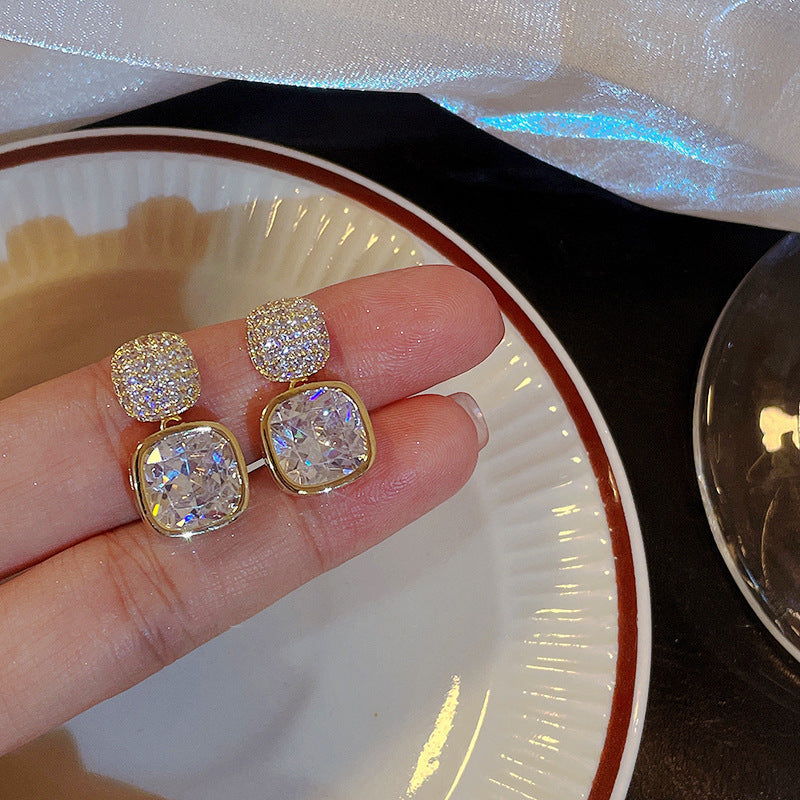 ZJE-163 Korean Zircon Crystal Earrings HHC