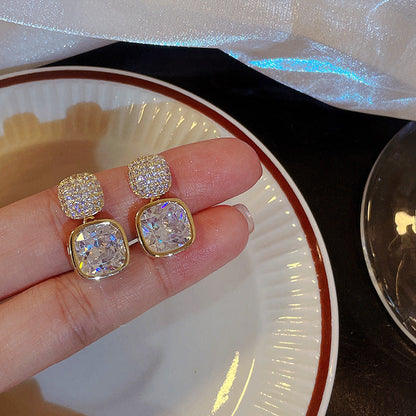 ZJE-163 Korean Zircon Crystal Earrings HHC