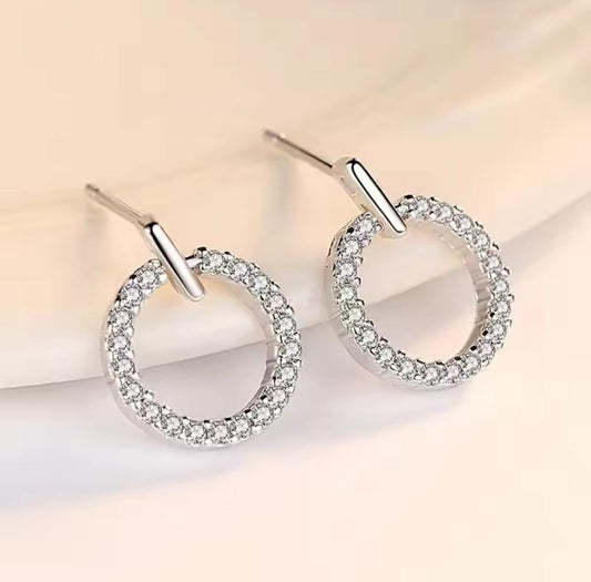 ZVT-168 Circle Zircon Korean Earrings HHC