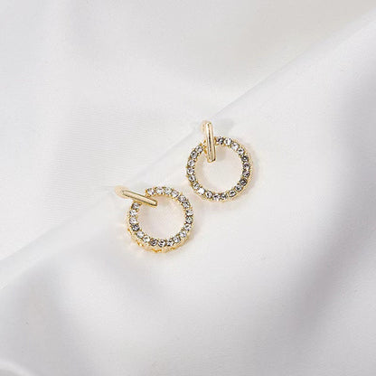ZVT-168 Circle Zircon Korean Earrings HHC