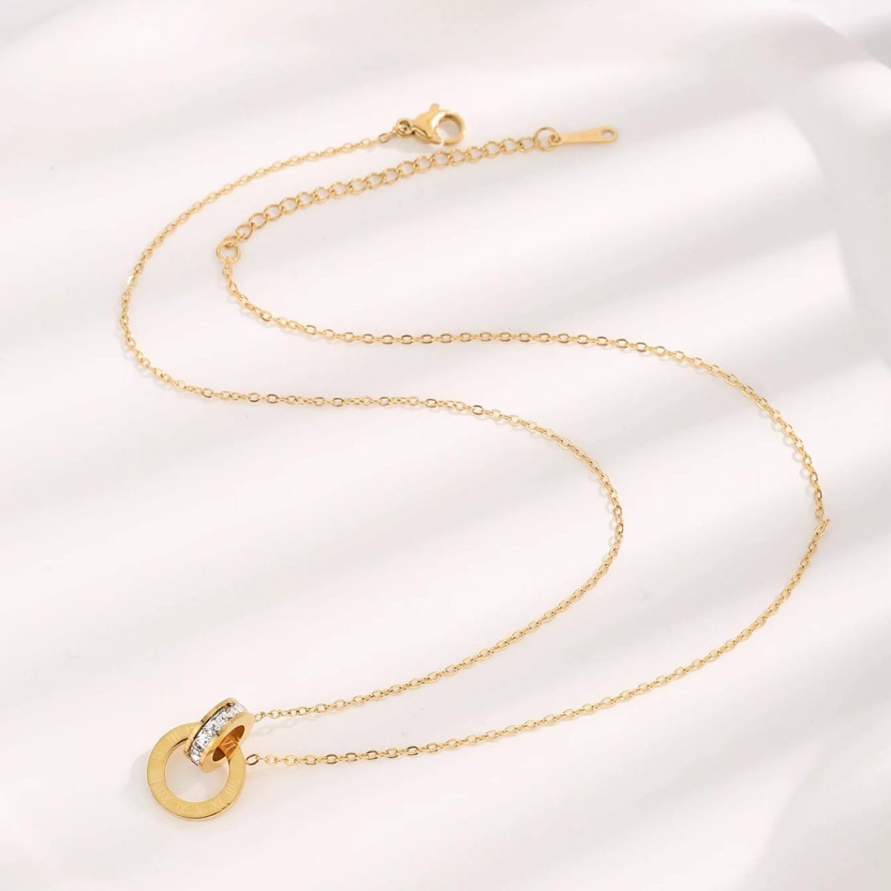 QCT-175 Roman Circle Stainless Steel Necklace HHC