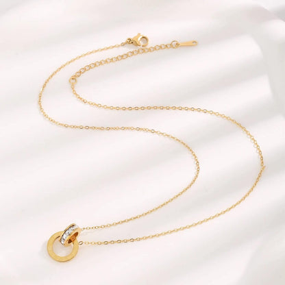 QCT-175 Roman Circle Stainless Steel Necklace HHC