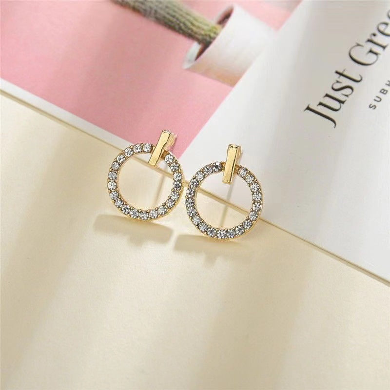ZVT-168 Circle Zircon Korean Earrings HHC