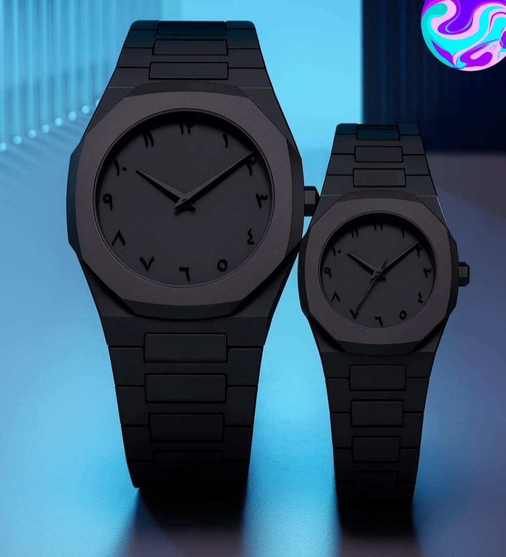 Black Aura Couple Watch – Elegant Matching Watches for Men &amp; Women HHC