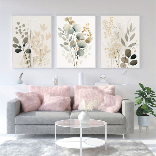 3-Piece Boho Floral Design Sticky Wall Tiles HHC