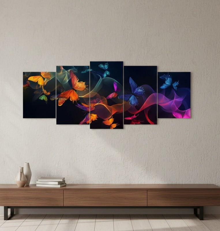 5-Piece Butterfly Wall Art Frame Set HHC
