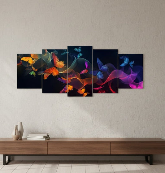 5-Piece Butterfly Wall Art Frame Set HHC