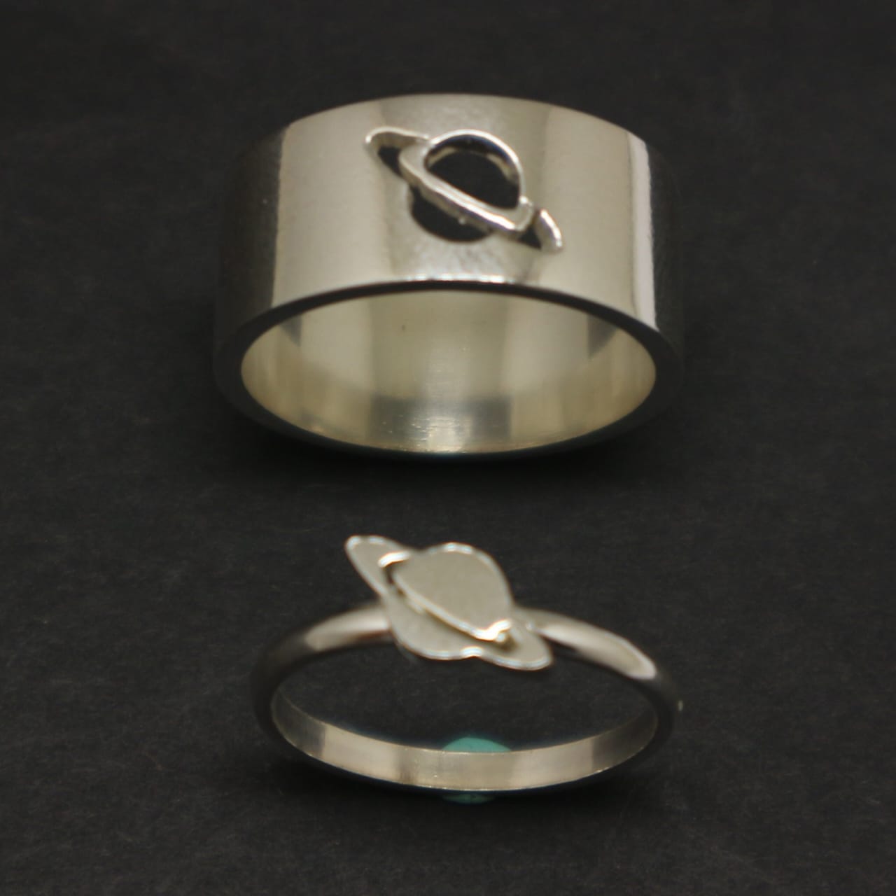 Planet Saturn Promise Couple Rings HHC
