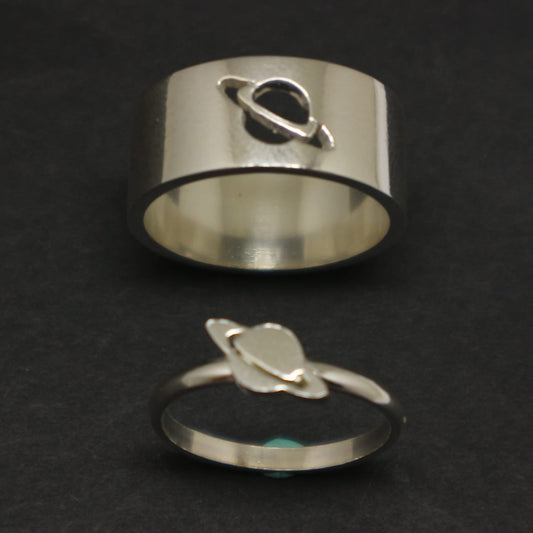 Planet Saturn Promise Couple Rings HHC
