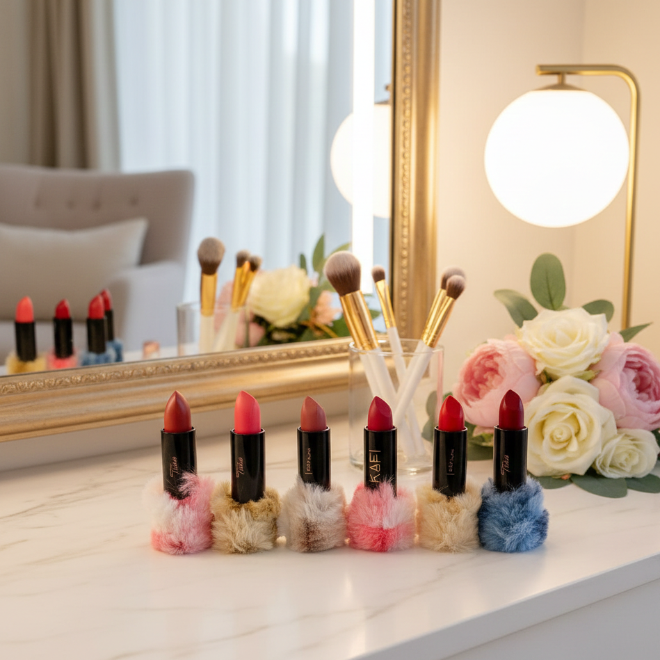 High Pigmented Fluffy Velvet Matte Lipstick – Pack of 6 HHC