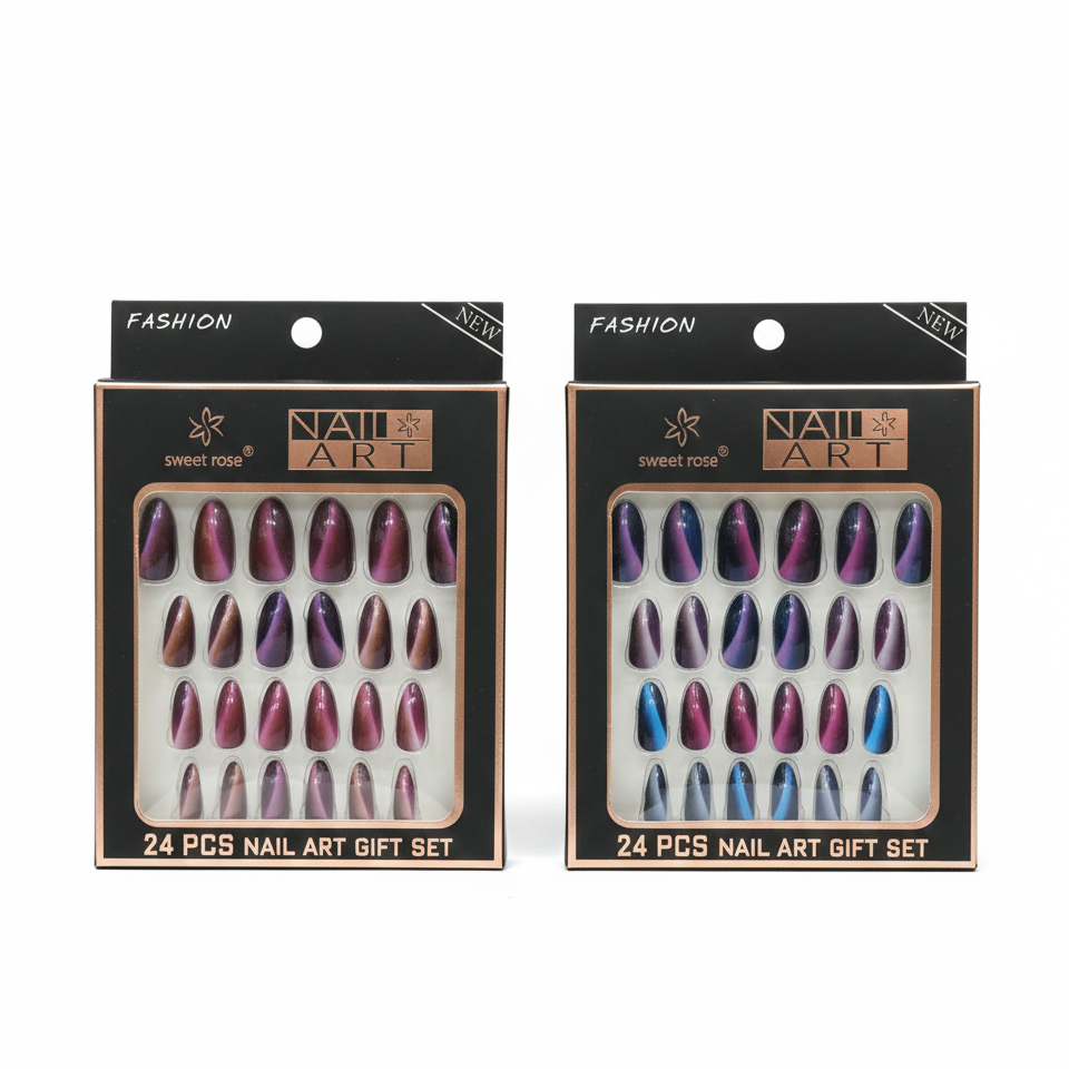 24 Pcs Professional Manicure Artificial Nails HHC