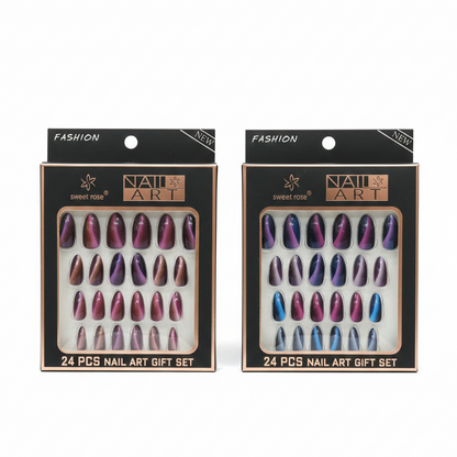 24 Pcs Professional Manicure Artificial Nails HHC