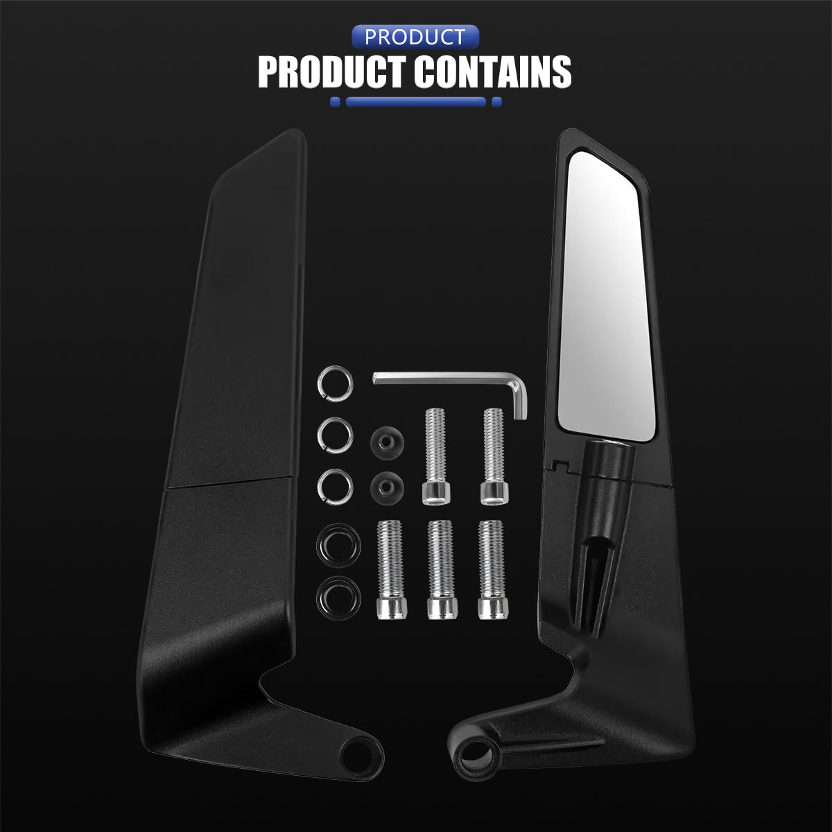 Universal Aerodynamic Rotary Adjustable Motorcycle Wind Wing Rearview Mirrors HHC