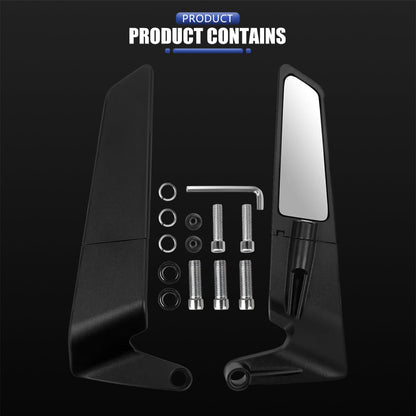 Universal Aerodynamic Rotary Adjustable Motorcycle Wind Wing Rearview Mirrors HHC