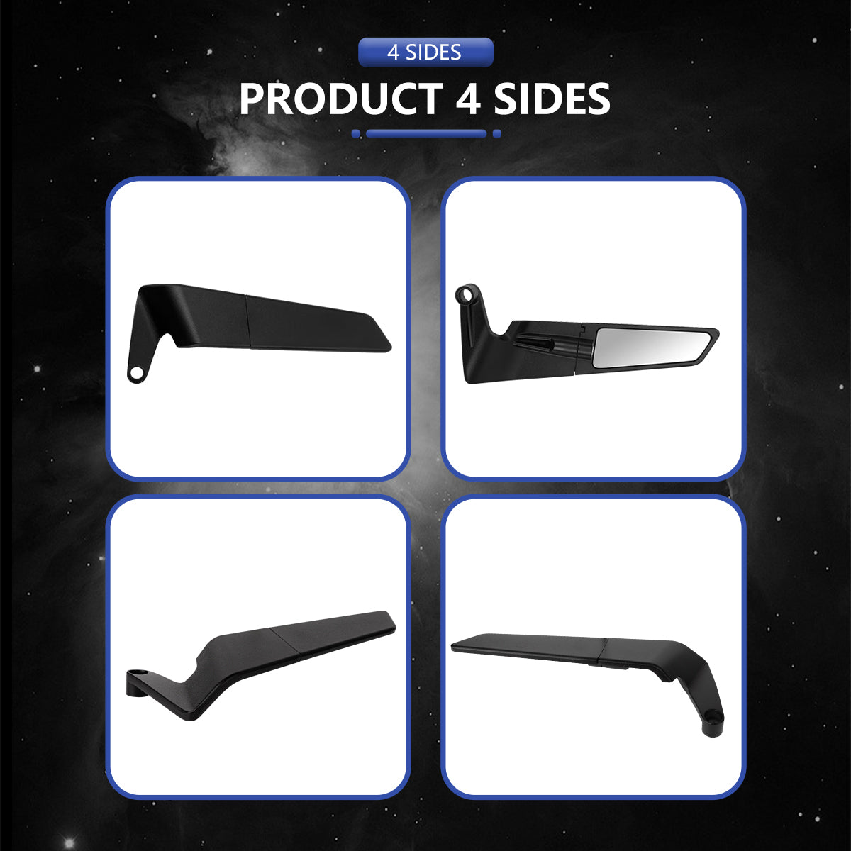 Universal Aerodynamic Rotary Adjustable Motorcycle Wind Wing Rearview Mirrors HHC