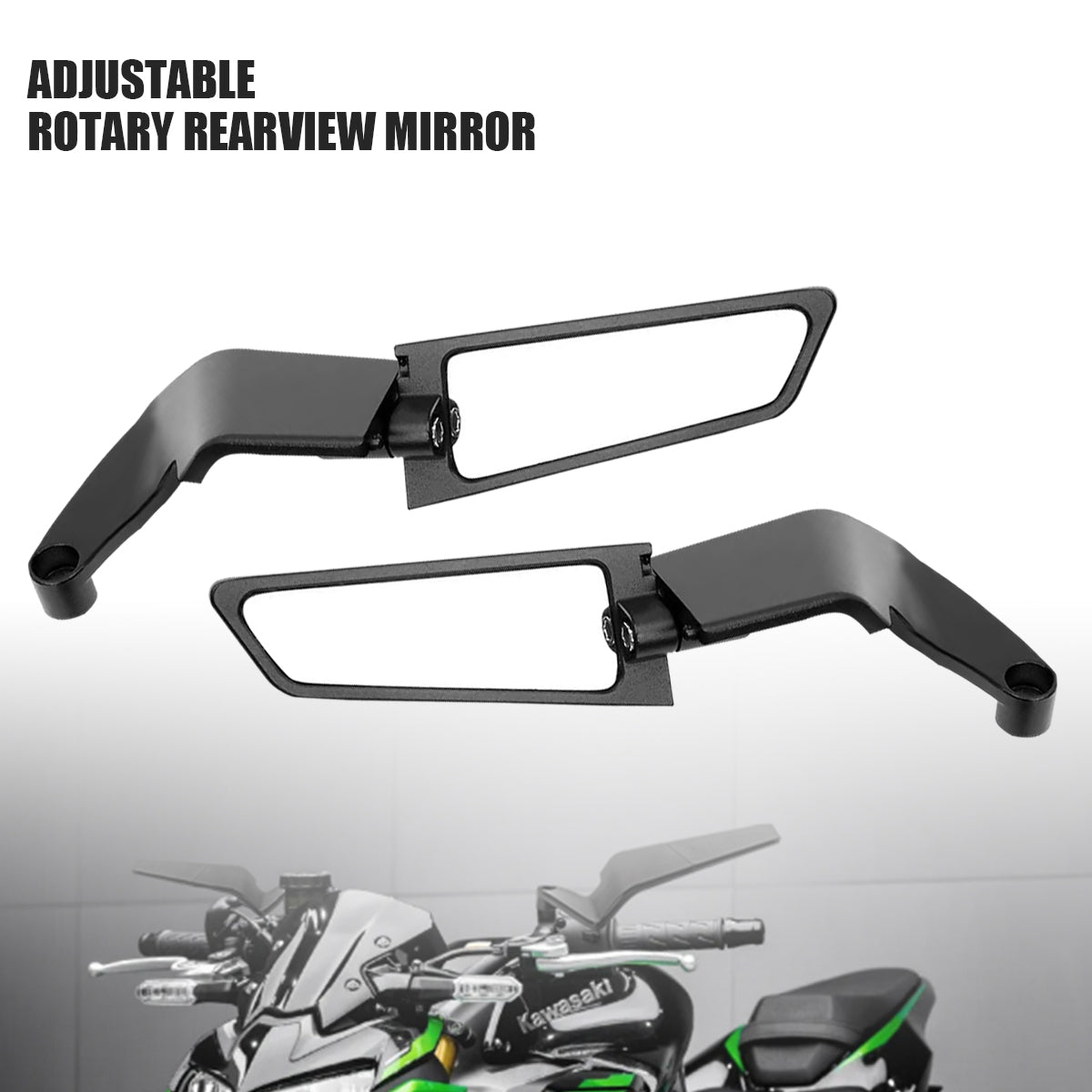 Universal Aerodynamic Rotary Adjustable Motorcycle Wind Wing Rearview Mirrors HHC