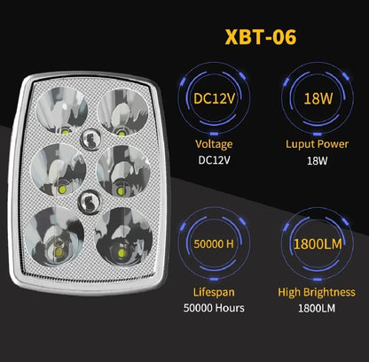 XBT-06 LED Fog Light High Motorcycle Square Headlight HHC