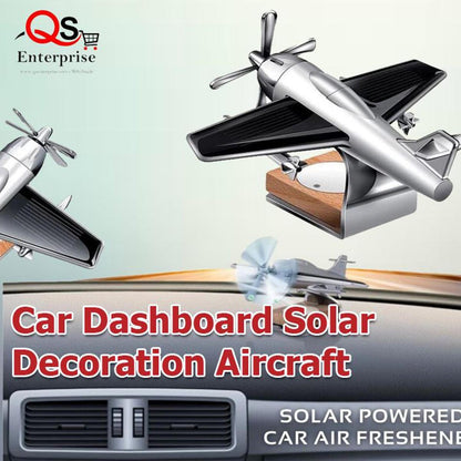 Solar Aeroplane Car Perfume Diffuser – Silver Aircraft Air Freshener for Car Dashboard HHC