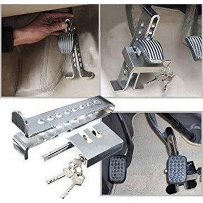 Car Stainless Steel Anti-Theft Brake &amp; Clutch Pedal Lock – Universal Car Security HHC