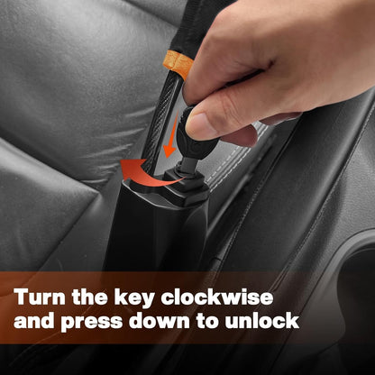 Car Steering Lock with Seat Belt Buckles – Anti-Theft Security Device with 3 Keys HHC