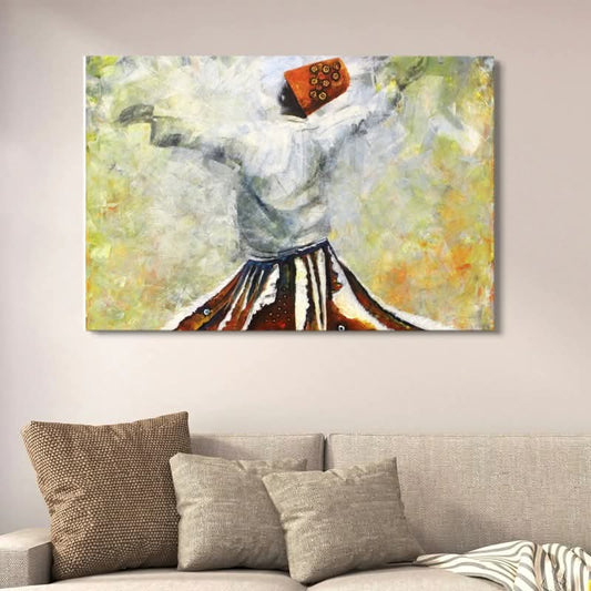 Darwaish &amp; Sufism Canvas Art – Whirling Dervish HHC