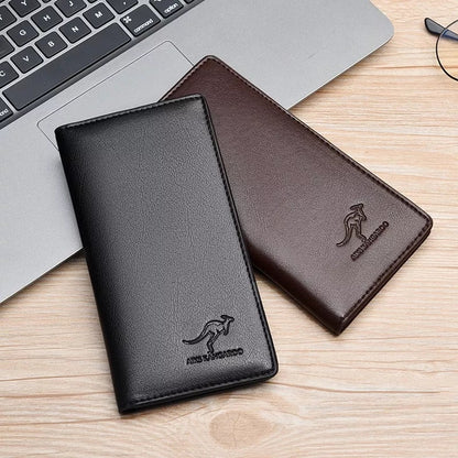 Kangaroo Long Bifold Wallet with RFID Protection – Slim Stylish Wallet for Men &amp; Women HHC