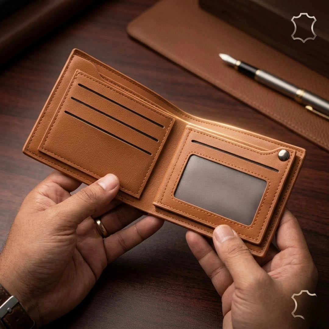 Anchor Emblem Bifold Leather Wallet with Box HHC