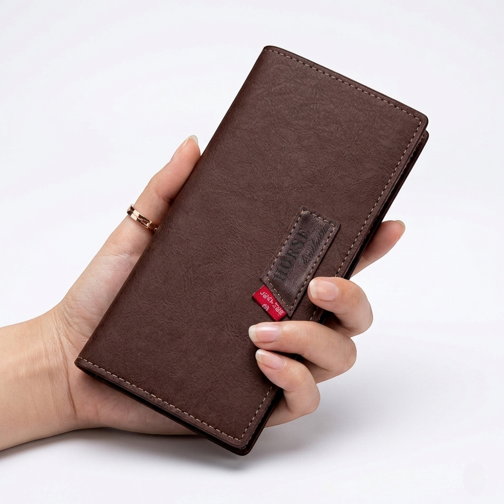 Modern Touch Long Wallet – Stylish Organizer with 14 Card Slots &amp; Zipper Pocket HHC