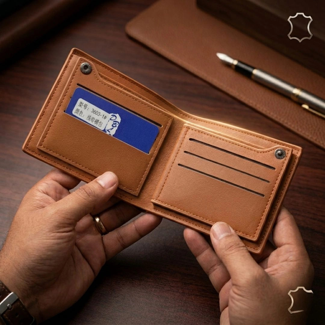 Anchor Emblem Bifold Leather Wallet with Box HHC