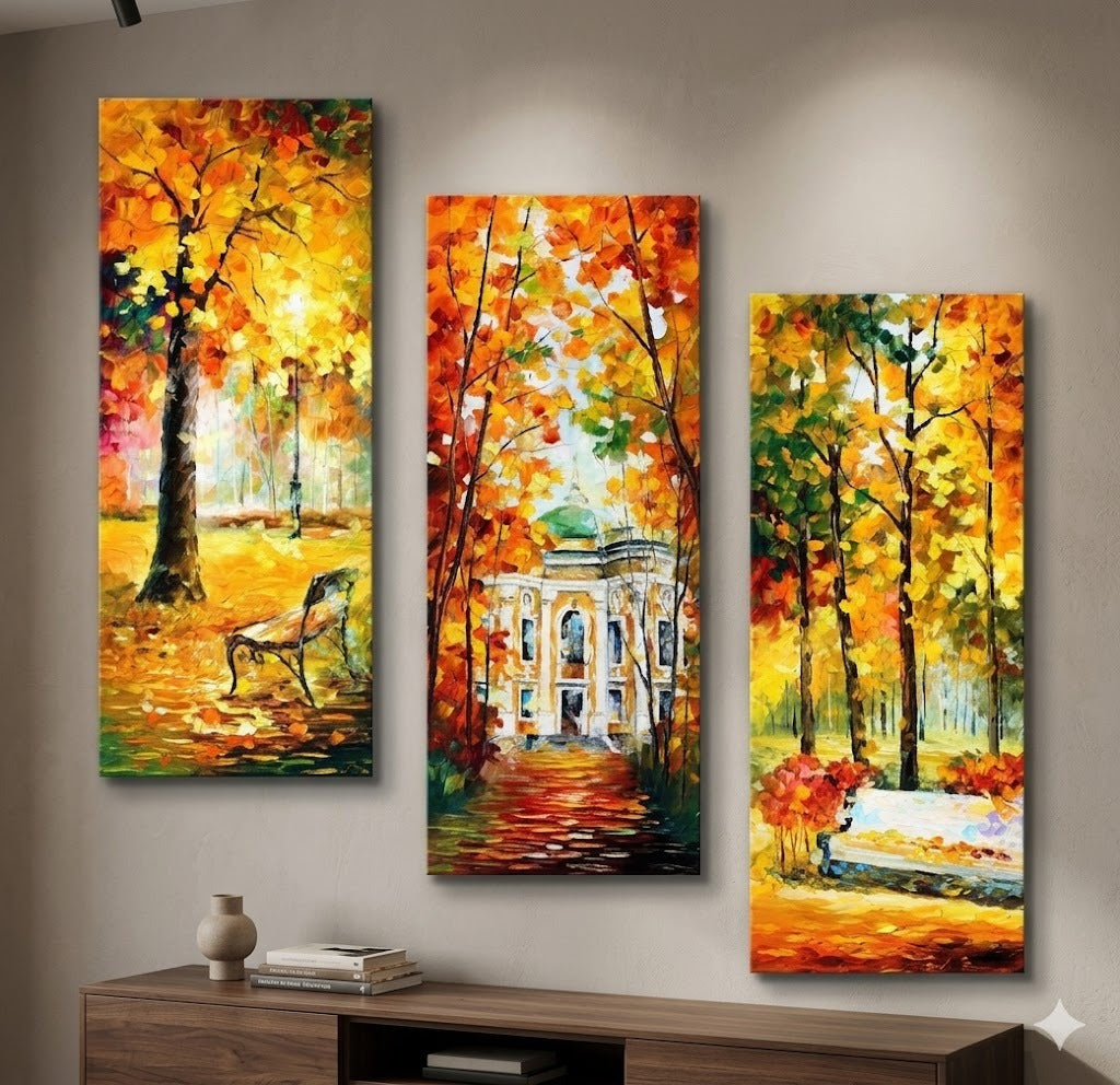 Set of 3 Decorative Wall Art Canvas Frames – Modern 3-Piece Wall Frame Set (8×16 Inches) HHC