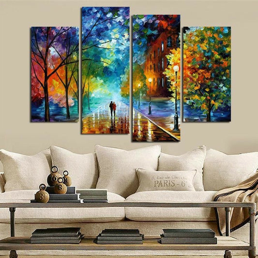 Set of 4 Decorative Wall Art Canvas Frames – Modern 4-Piece Wall Frame Set HHC