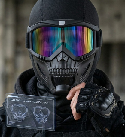 Premium Skull Goggles Mask – Full Face Biker Mask with Iridium Lens HHC