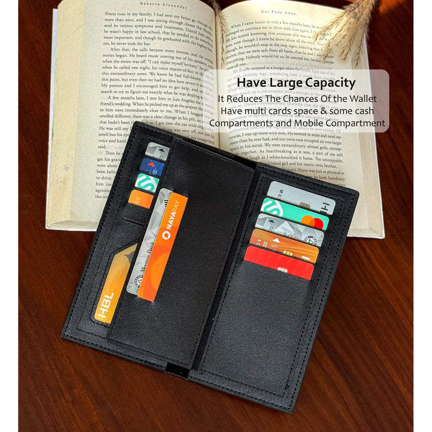 Rustic Finish Long Wallet with Vintage Texture Design HHC