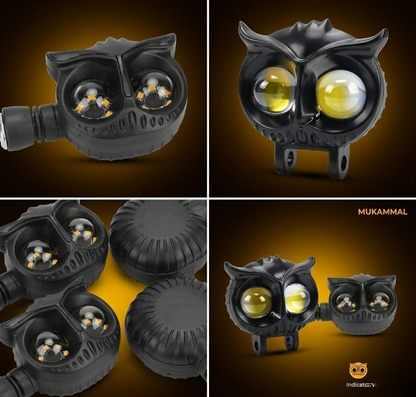 Universal Owl Fog Light & 4 Owl Indicator Set for 70CC, 125CC, and Universal Motorcycles HHC