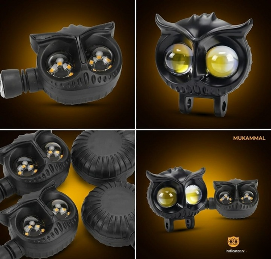 Universal Owl Fog Light & 4 Owl Indicator Set for 70CC, 125CC, and Universal Motorcycles HHC