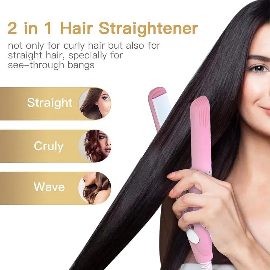 2-in-1 Mini Hair Straightener &amp; Curler HHC