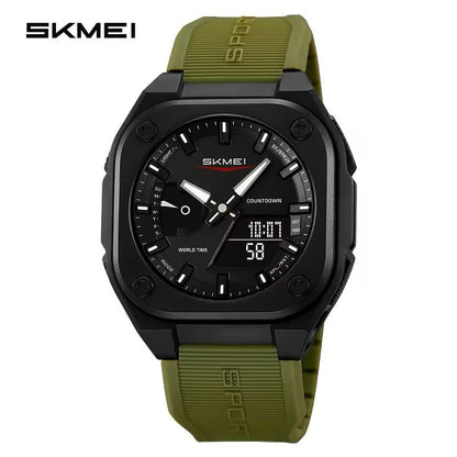 SKMEI Original Men's World Timer Watch – Analog-Digital Sports Chronograph HHC