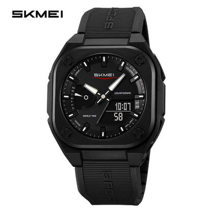 SKMEI Original Men's World Timer Watch – Analog-Digital Sports Chronograph HHC