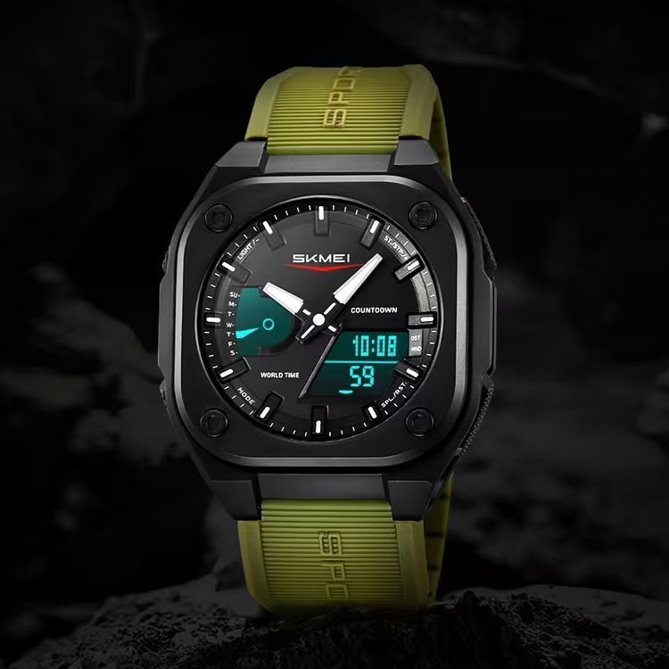 SKMEI Original Men's World Timer Watch – Analog-Digital Sports Chronograph HHC