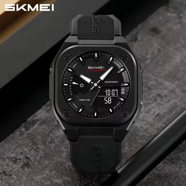 SKMEI Original Men's World Timer Watch – Analog-Digital Sports Chronograph HHC